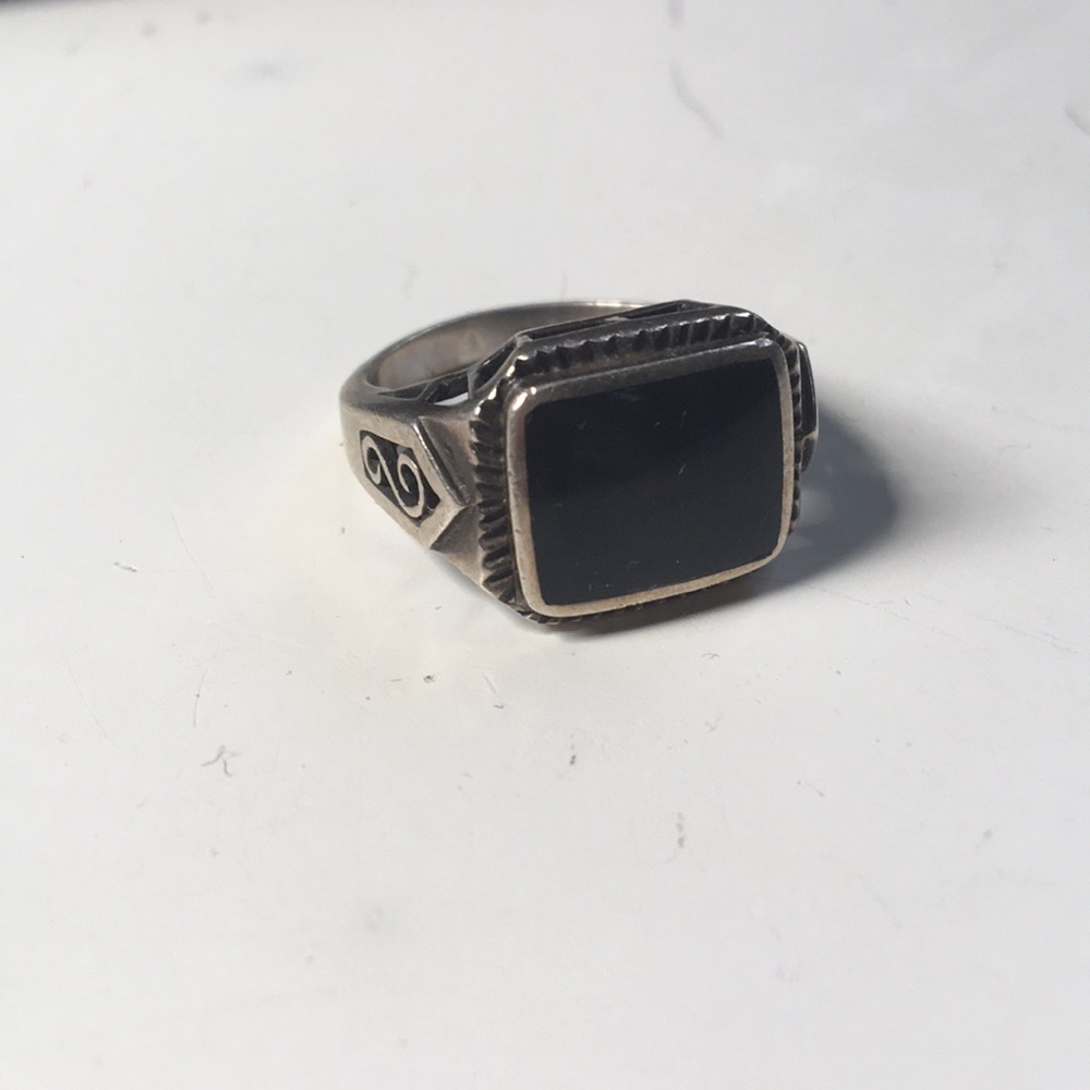 Stamped silver ring